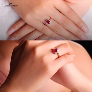 Ruby Ring with Diamonds Charm