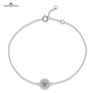 Simple Round Moissanite 925 Sterling Silver Bracelet